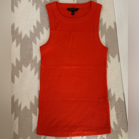 Banana Republic XS Fitted Ribbed High-Neck Stretchy Tank in Orange - Picture 2 of 9